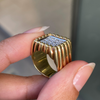 Diamond 18 Carat White and Yellow Gold Tablet Cluster Ring