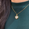 Diamond 18 Carat Yellow and White Gold Heart Pendant and Chain