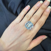 Aquamarine and Diamond 18 Carat White Gold Cocktail Ring