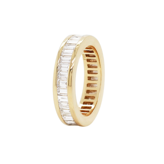 Baguette Diamond 18 Carat Yellow Gold Full Eternity Ring