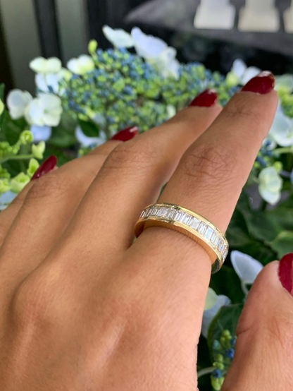 Baguette Diamond 18 Carat Yellow Gold Full Eternity Ring