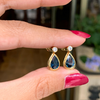 Blue Sapphire and Diamond 18 Carat Yellow Gold Drop Earrings