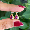 Ruby and Diamond 18 Carat Yellow Gold Drop Earrings