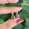 Ruby and Diamond 18 Carat Yellow Gold Drop Earrings