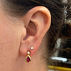 Ruby and Diamond 18 Carat Yellow Gold Drop Earrings