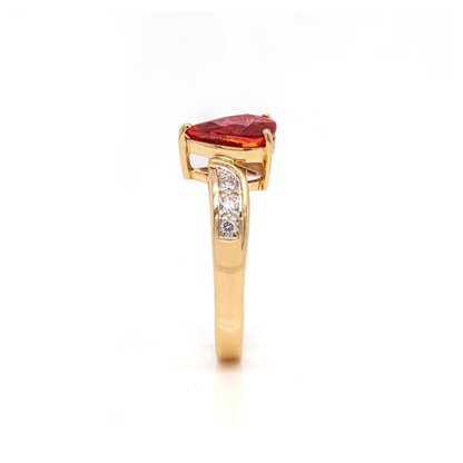 2.62ct Orange Sapphire and Diamond 18 Carat White & Yellow Gold Engagement Ring