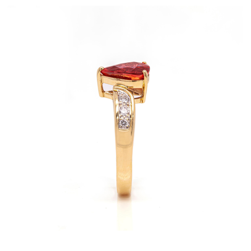 2.62ct Orange Sapphire and Diamond 18 Carat White & Yellow Gold Engagement Ring