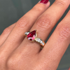 2.62ct Orange Sapphire and Diamond 18 Carat White & Yellow Gold Engagement Ring