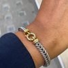 Platinum and 18 Carat Yellow Gold Franco Link Chain Bracelet