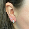 Diamond 9 Carat White and Yellow Gold Small Hoop Earrings