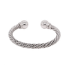 A Diamond 18 Carat White Gold FOPE Woven Slip-on Cuff Bracelet