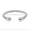 Diamond 18 Carat White Gold FOPE Woven Slip-on Cuff Bracelet dimensions