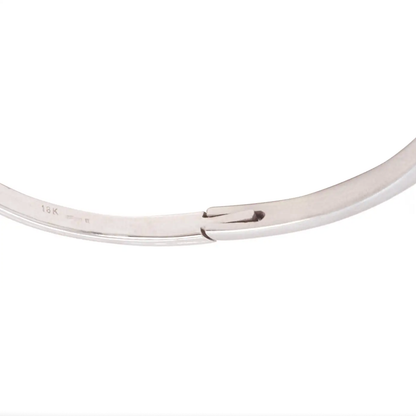 Diamond 18 Carat White and Yellow Gold Two Tone Crossover Bangle