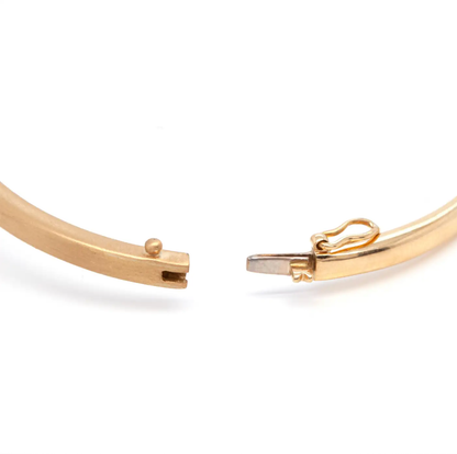 Diamond 18 Carat White and Yellow Gold Two Tone Crossover Bangle