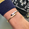 Diamond 18 Carat White and Yellow Gold Two Tone Crossover Bangle
