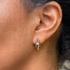 Diamond 18 Carat White and Yellow Gold Two Tone Spike Latch-Back Earrings