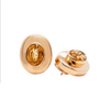side view Citrine and 18 Carat Yellow Gold Large Oval Stud Earrings