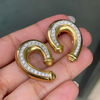 Vintage 1980's 18 Carat Yellow Gold and Diamond Curl Clip-on Earrings