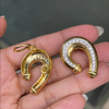Vintage 1980's 18 Carat Yellow Gold and Diamond Curl Clip-on Earrings