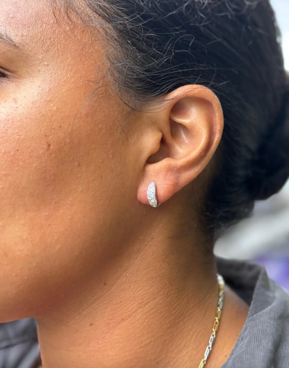 Diamond and Cultured Pearl 18 Carat White Gold Day and Night Dangle Earrings