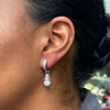 Diamond and Cultured Pearl 18 Carat White Gold Day and Night Dangle Earrings
