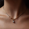 A Finely crafted 15 carat cool white and warm yellow gold paperclip style links Albert chain 1920's