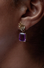 Vintage Amethyst and Citrine 18 Carat Yellow Gold Interchangeable Drop Earrings