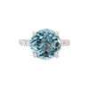 5.14ct Round Aquamarine and Diamond 18 Carat White Gold Engagement Ring