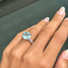 5.14ct Round Aquamarine and Diamond 18 Carat White Gold Engagement Ring