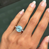 5.14ct Round Aquamarine and Diamond 18 Carat White Gold Engagement Ring