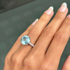 5.14ct Round Aquamarine and Diamond 18 Carat White Gold Engagement Ring