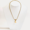 Golden Cultured Pearl and 18 Carat Yellow Gold Love Knot Pendant Necklace