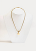 Golden Cultured Pearl and 18 Carat Yellow Gold Love Knot Pendant Necklace