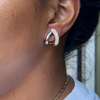 Mattioli Diamond 18 Carat Rose and White Gold Split Half-Hoop Earrings