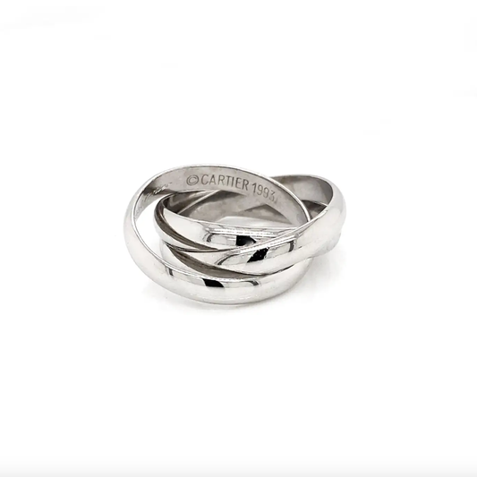 Cartier Trinity 3 Band Rolling Platinum Wedding Band Ring