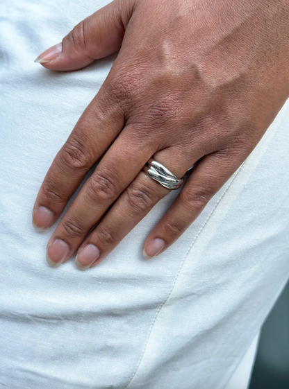 Cartier Trinity 3 Band Rolling Platinum Wedding Band Ring