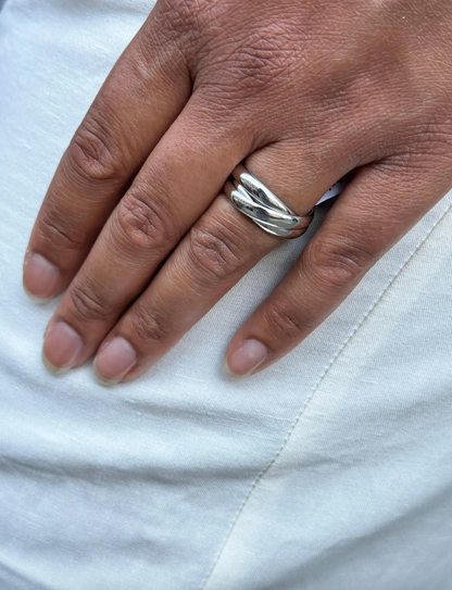 Cartier Trinity 3 Band Rolling Platinum Wedding Band Ring