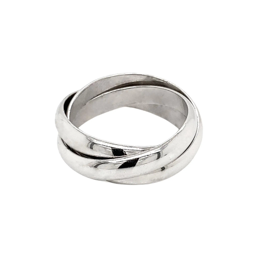 Cartier Trinity 3 Band Rolling Platinum Wedding Band Ring