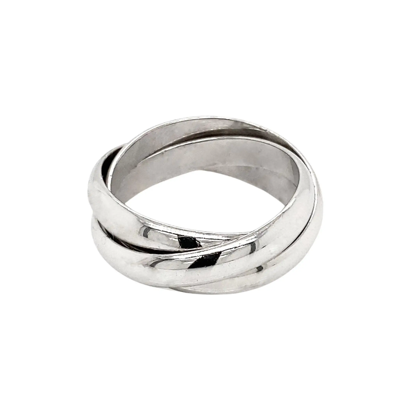 Cartier Trinity 3 Band Rolling Platinum Wedding Band Ring