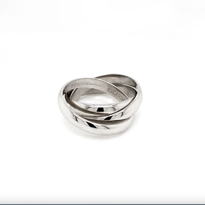 Cartier Trinity 3 Band Rolling Platinum Wedding Band Ring
