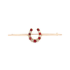 Ruby and Old Cut Diamond 9K Rose Gold & 15K Yellow Gold Horseshoe Bar Brooch
