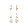 Cultured Pearl and 18 Carat Yellow Gold Drop Earrings
