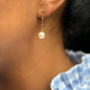 Cultured Pearl and 18 Carat Yellow Gold Drop Earrings