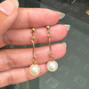 Cultured Pearl and 18 Carat Yellow Gold Drop Earrings
