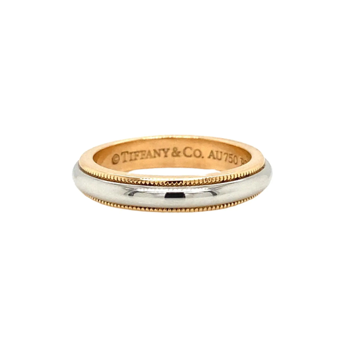 Tiffany & Co. Together Platinum & 18K Yellow Gold Two Tone Milgrain Wedding Band