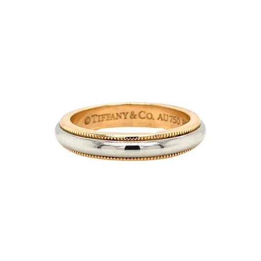 Tiffany & Co. Together Platinum & 18K Yellow Gold Two Tone Milgrain Wedding Band