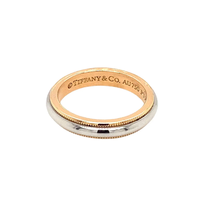 Tiffany & Co. Together Platinum & 18K Yellow Gold Two Tone Milgrain Wedding Band
