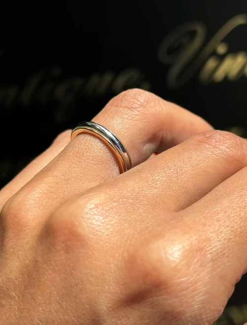 Tiffany & Co. Together Platinum & 18K Yellow Gold Two Tone Milgrain Wedding Band