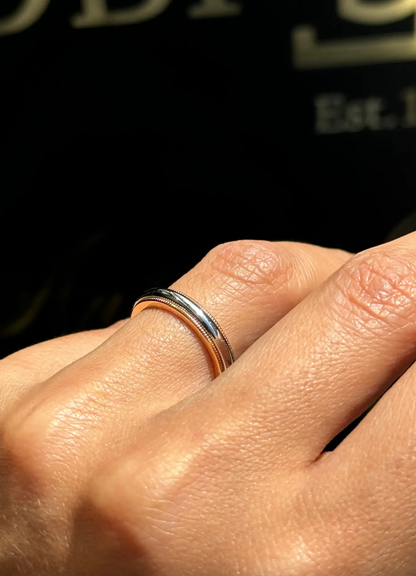 Tiffany & Co. Together Platinum & 18K Yellow Gold Two Tone Milgrain Wedding Band