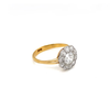 18ct Yellow and White Gold Old Cut Diamond Antique Flower Coronet Cluster Ring